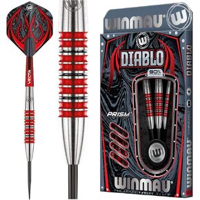 Winmau Diablo 90% Professional Tungsten Darts Set with Flights and Stems (Shafts) Steel tip & Soft tip