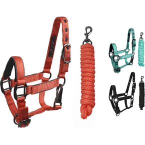 Derby Originals Desert Rose Collection Blackout Reflective Safety Stable Horse Halters with Matching Lead Ropes