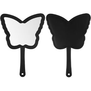 Butterfly-Shaped Handheld Mirrors, Cosmetic Hand Mirror with Handle Small butterflies Mirrors Decorative Hand Held Mirror for Student Women Girls Valentine's Day Travel Pink