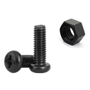 M3 Hex Nuts 、screw Kit, Carbon Steel, Black Oxide, M3screw Tiny Nuts, Hexagonal Small Replacement Nut for DIY