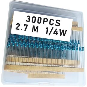 2.7M 1/4W, 2.7M 1/4W, 2.7M ohm, 2.7M 1/4W, 2.7Mresistor, 2.7M ohm resistor, 2.7M ohm Metal resistor, 2.7M Metal Film resistors 1/4w(0.25w) 1% tolerance 0.01 MF Metal Film Fixed Resistor 300 pcs