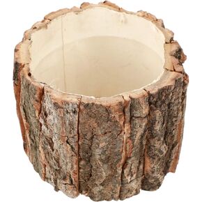 YARNOW Wooden Flower Pot Bark Vase Rustic Country Style Flower Planter Farmhouse Flower Plant Vase Container Flower Arrangement Vase 10x10x10cm