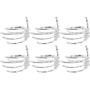 MAGICLULU 6Pcs Halloween Napkin Rings Decoration Alloy Claw Serviette Buckle Ring for Halloween Party Table