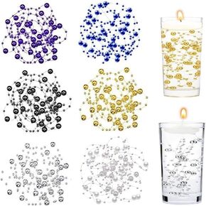 98ft Artificial Pearl String, CNYMANY 6 pcs Faux Pearls Beads String for Vase Fillers and Floating Candles Centerpiece Wreath Decoration for Valentine's Day Wedding Dinning Table Christmas Party
