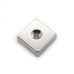 SYHL L10X10X4 mm (0.4 in X 0.4 in X0.157in) Disc Countersunk Permanent Magnet Fastener,Magnets with Holes,Countersunk Hole 0.157in(4mm)-10pcs