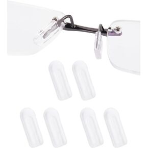 DROGO 3 Pairs Silicone Eyeglass Nose Pads, Clear Rectangle Replacement Nose Pieces, Anti-Slip Plug-in Nose Pads