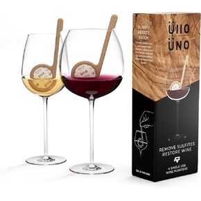 Ullo Uno Wine Purifying Wands. Removes Sulfites and Histamines to Enjoy Vineyard-Level Ullo Pure Wine On the Go (4 Wands)