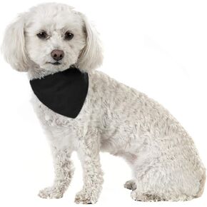 Solid Cotton 8 Pack Dog Bandana Triangle Bibs - Small and Medium Pets (White)
