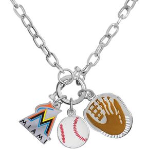 Game Time 101595 MLB Miami Marlins Heart Necklace