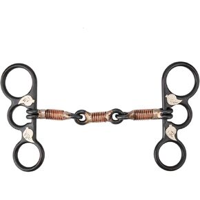 Horse Training Bit, Horse Snaffle Chew Stainless Steel Training Bit, Horse Mouth Chain, Copper Roller Jointed Mouth Snaffle Bit, Horse Chew Training Bit for Horse Racing Accessory