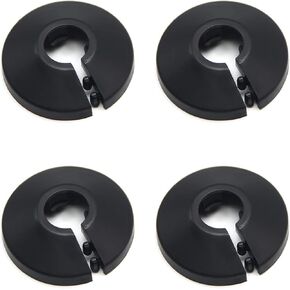 4Pcs Pipe Cover Black Escutcheon Plate for 1/2 Inch Pipe Radiator Cover 5/8" OD Hole Wall Cover Fit for 0.63 Inches Plastic Flange Pipe Cover Decoration for Wall Pipe Tube Plate for Bathroom