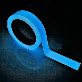 1Pcs Blue Glow in The Dark Tape,Fluorescent Spike Sticker for Stairs Walls Steps Safetys Exits Sign Warning Tape Self-Adhesive Luminous Tapes Safety Warning Safety Signs and Signals(9.8 FT)