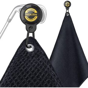 Golf Towel Magnetic Clip Set,Industrial Strength Magnet for Strong Hold to Golf Carts Golf Bags or Clubs,Removable and Easy Cleaner Accessories,Men's Golf Equipment, Golf Gifts