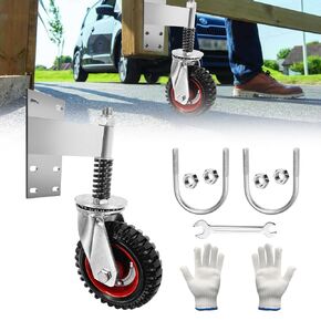 6Inch Fence Gate Wheels,500 lbs Capacity Gate Wheels with Caster Srping Cushioned for Metal/Wooden Gate,360 Degree Swivel with Suspension for Swing Gate Support (Silver 1Pack)…