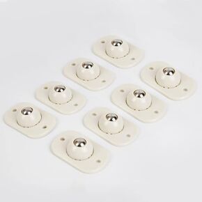 عجلات ذاتية اللصق، بكرة عالمية من نوع اللصق، عجلات لاصقة صغيرة دوارة 360 درجة، بكرة لاصقة قابلة للدوران لسلة المهملات، صندوق التخزين، الأثاث، 8 قطع. أبيض. in Kuwait