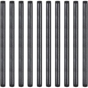 10 Pack 3/4 Inches x 16 Inches Black Malleable Steel Nipples Fitting, DIY Steampunk Industrial Vintage Style.