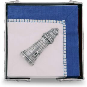 Arthur Court Ocean Lighthouse Coastal Ocean Table Napkin Weigh for Paper Napkin, Documents on a Desk, Dinner and Picnic Tables - Outdoor or Office Use, Durable Metal 4 inch x 2 inch
