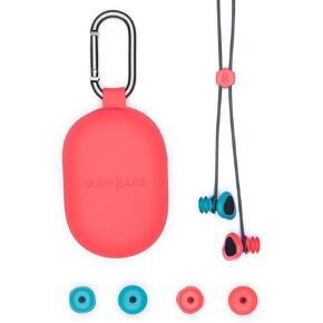 Creatures of Leisure SurfEars 4.0 – Ear Plugs for Adults That Keep Water Out & Sound in – Surfing Ear Protection – Coral/Sky