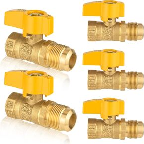 Gas Ball Valve,3/4-Inch FIP x5/8-Inch OD Flare Brass Plumbing Fittings for Gas Systems(1/4 Turn,1Pack)