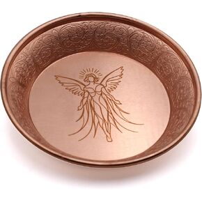 Copper Offering Prayer Ritual Bowl - Hand-Hammered Brass Decorative Plate Great for use Smudging, Incense Burner Holder,Candle Dish, Ash Catcher,Jewelry Dish,keys Basket