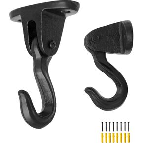 2 Pack Cast Iron Ceiling Hook,Industrial Coat Hook,Chandelier Hooks,Plant Pot Hanger