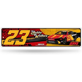 Rico Industries NASCAR Racing Bubba Wallace No. 23 Metal Street Sign 4" x 15" Home Décor - Bedroom - Office - Man Cave