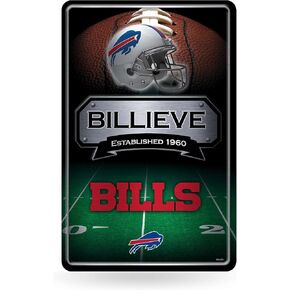 Rico Industries NFL Football Buffalo Bills 11" x 17" Metal Home Décor Sign