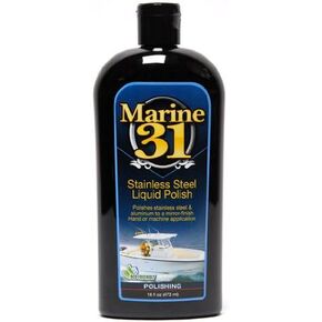 Marine 31 Stainless Steel Liquid Polish, M31-620, 16 Oz. Bottle, Restores Shine & Luster, Works on Stainless Steel, Aluminum & Chrome