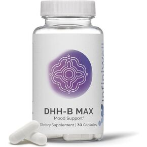 DHH-B Max Mood Support, 30 Capsules, Promotes Relaxation, Stress Relief and Sleep Support Dietary Supplement, 15 MG DHH-B Derived from Magnolia Bark Per Serving