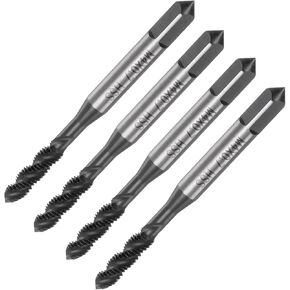 uxcell 4pcs Spiral Flute Thread Taps, M4 x 0.7 Nitride Coated Metric Screw Tap, Fully Ground High Speed Steel 6542 Machine Tapping Threading Tool for Machinist Thread Repair