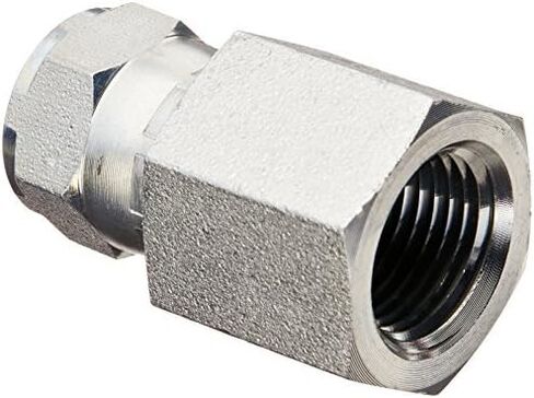 Brennan Industries 6506-08-08 Steel Straight Tube Fitting, 1/2"-14 NPTF x 3/4"-16 SAE Thread, 1/2" Female NPTF x 1/2" Female JIC Swivel in Saudi Arabia