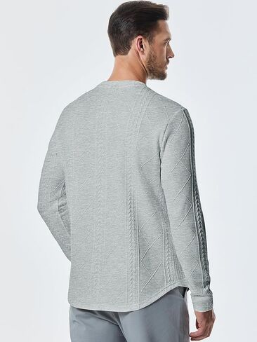 JMIERR Mens Casual Long Sleeve Knit Shirts Crew Neck Collar Pullover Sweatshirt in Saudi Arabia