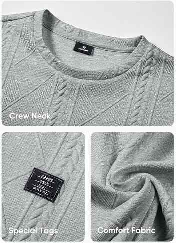 JMIERR Mens Casual Long Sleeve Knit Shirts Crew Neck Collar Pullover Sweatshirt in Saudi Arabia