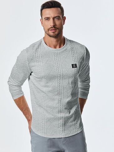JMIERR Mens Casual Long Sleeve Knit Shirts Crew Neck Collar Pullover Sweatshirt in Saudi Arabia