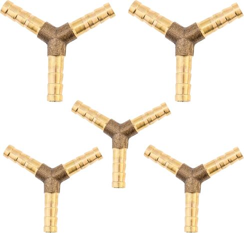 5 قطعة 1/4 بوصة 3 طرق Y-شكل النحاس المحملة الشائكة وصلة لتركيب خرطوم السباكة/بناء الطرق ، محول الاتحاد المشترك in Kuwait