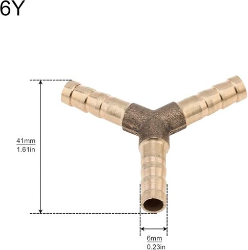 5 قطعة 1/4 بوصة 3 طرق Y-شكل النحاس المحملة الشائكة وصلة لتركيب خرطوم السباكة/بناء الطرق ، محول الاتحاد المشترك in Kuwait
