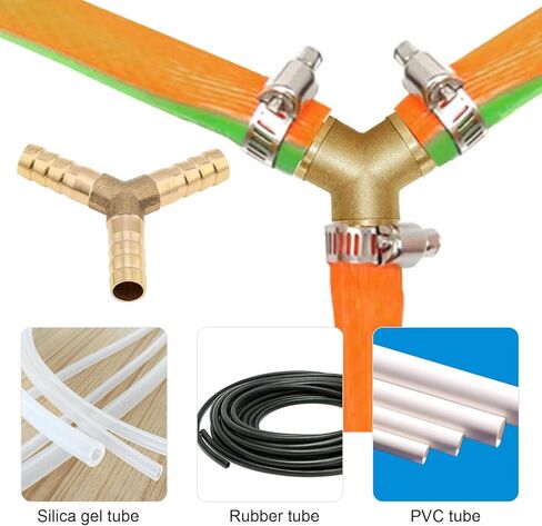 5 قطعة 1/4 بوصة 3 طرق Y-شكل النحاس المحملة الشائكة وصلة لتركيب خرطوم السباكة/بناء الطرق ، محول الاتحاد المشترك in Kuwait