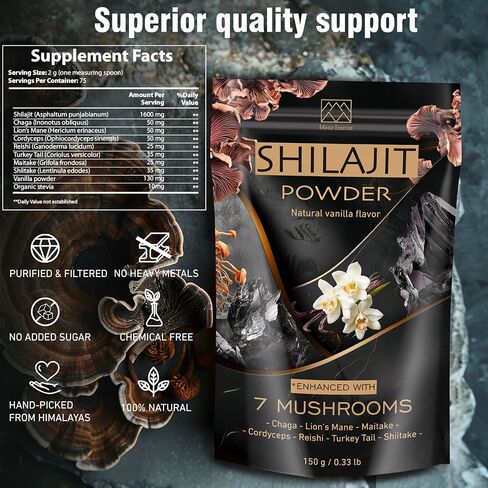 Pure Himalayan Organic Shilajit Powder - 150 Grams Total Weight - Contains 2000 mg Per Serving - Immune Support Supplement with Trace Minerals and Fulvic Acid in Saudi Arabia