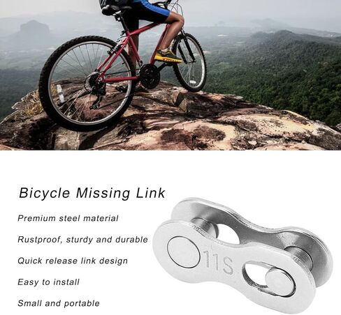 Hapivida Bicycle Missing Link, 5pairs 6/7/8/9/10/11/12 Speed Steel Material Quick Release Link Bike Chain Link Connector Reusable Quick Coupling in Kuwait
