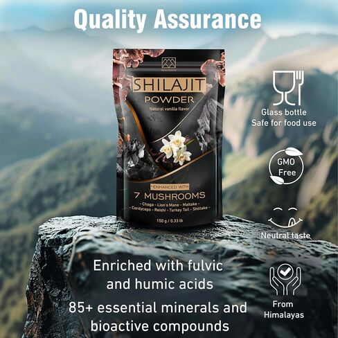 Pure Himalayan Organic Shilajit Powder - 150 Grams Total Weight - Contains 2000 mg Per Serving - Immune Support Supplement with Trace Minerals and Fulvic Acid in Saudi Arabia