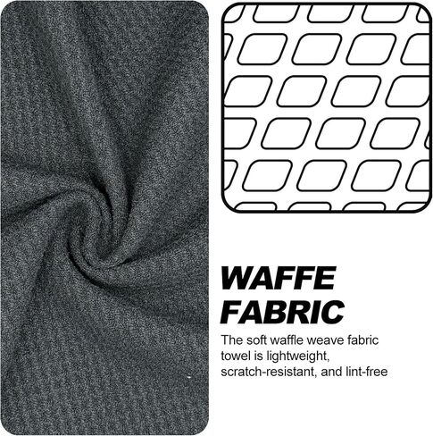 2-Pack Magnetic Golf Towel with Clip, Microfiber Waffle Design - Industrial Strength Magnet for Strong Hold to Golf Bags, Carts & Clubs - Black in Kuwait