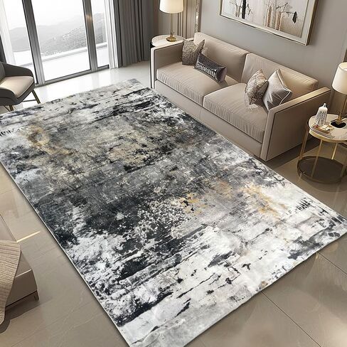 Modern simple area carpet, living room area carpet, bedroom ultra soft area carpet, retro design, high fuzz, stain resistant carpet, anti slip backing (smartness-5, 5X7) in Saudi Arabia