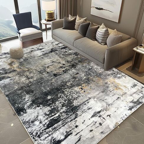 Modern simple area carpet, living room area carpet, bedroom ultra soft area carpet, retro design, high fuzz, stain resistant carpet, anti slip backing (smartness-5, 5X7) in Saudi Arabia