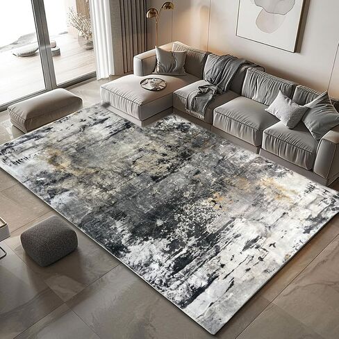 Modern simple area carpet, living room area carpet, bedroom ultra soft area carpet, retro design, high fuzz, stain resistant carpet, anti slip backing (smartness-5, 5X7) in Saudi Arabia