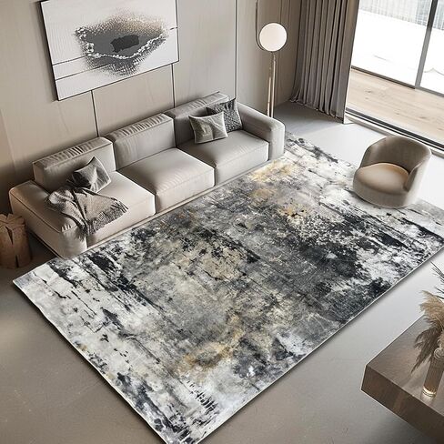 Modern simple area carpet, living room area carpet, bedroom ultra soft area carpet, retro design, high fuzz, stain resistant carpet, anti slip backing (smartness-5, 5X7) in Saudi Arabia