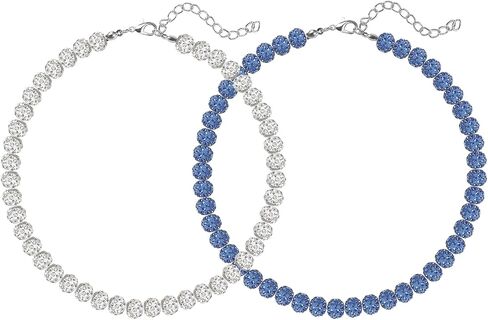 2Pcs Baseball Ice Necklace Glitter Rhinestone Clay Beaded Necklace,Athlete Inspired Shiny Rhinestone Baseball Necklace Accessories for Baseball Lovers Players in Saudi Arabia