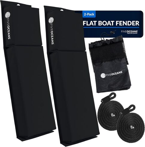 Five Oceans Contour Fender, Boat Fenders, Boat Bumpers for Docking, 24-Inch Length, with 3/8-Inch x 5-Foot Fender Line and Convenient Storage Bag, Waterproof PVC Fabric in Saudi Arabia