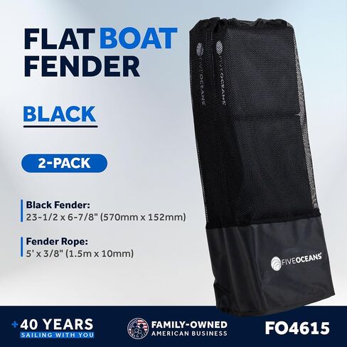 Five Oceans Contour Fender, Boat Fenders, Boat Bumpers for Docking, 24-Inch Length, with 3/8-Inch x 5-Foot Fender Line and Convenient Storage Bag, Waterproof PVC Fabric in Saudi Arabia