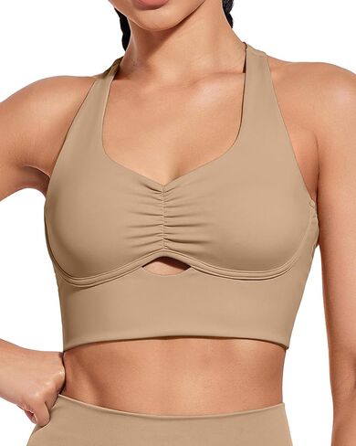 XUNYU Racerback Sports Bras for Women Workout Tops with Built in Bra Crop Tank Top Scoop Neck Wireless Yoga Gym bra in Saudi Arabia