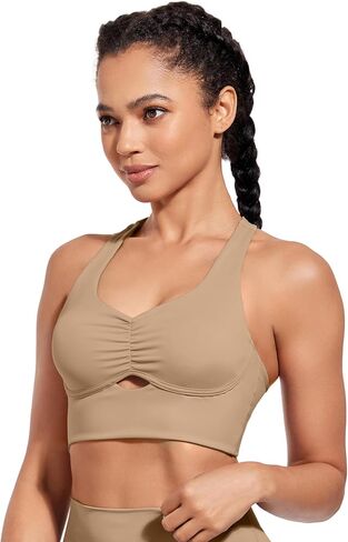 XUNYU Racerback Sports Bras for Women Workout Tops with Built in Bra Crop Tank Top Scoop Neck Wireless Yoga Gym bra in Saudi Arabia